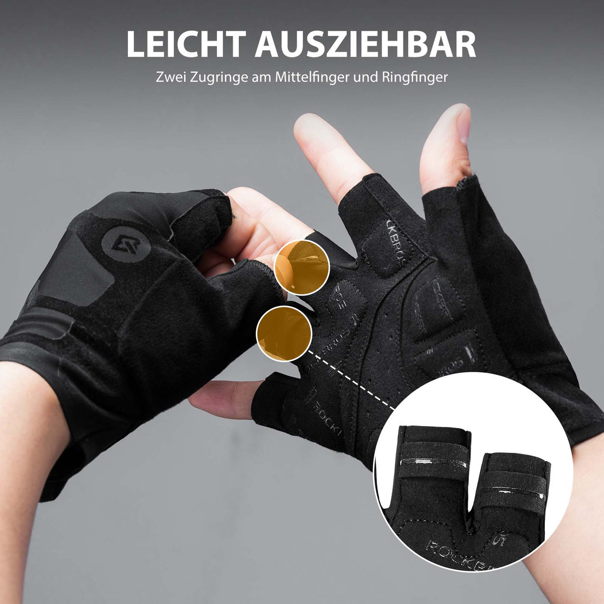 ROCKBROS Halbfinger-Radhandschuhe stoßdämpfend und rutschfest Unisex - ROCKBROS-EU