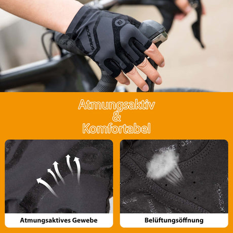 ROCKBROS Halbfinger-Radhandschuhe stoßdämpfend und rutschfest Unisex - ROCKBROS-EU