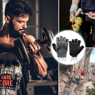 fitness handschuhe mit finger ROCKBROS Half Finger Shock Absorbing Cycling Handschuhe Sommer Herren – ROCKBROS-DE