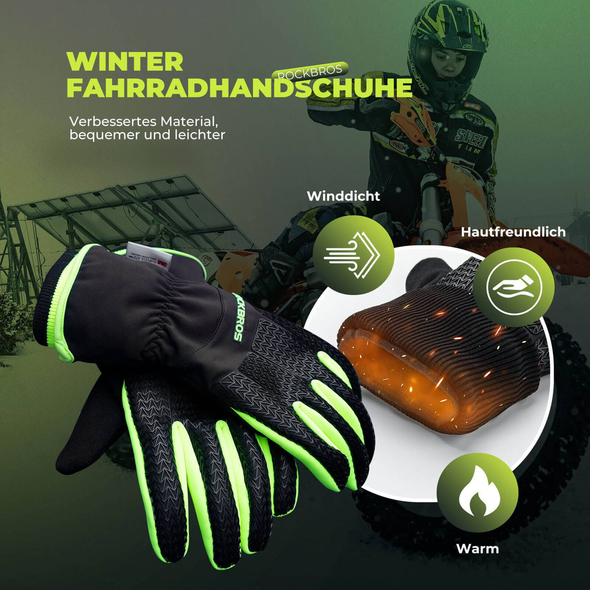 ROCKBROS Handschuhe Fahrradhandschuhe Touchscreen Thinsulate Skihandschuh - ROCKBROS-EU