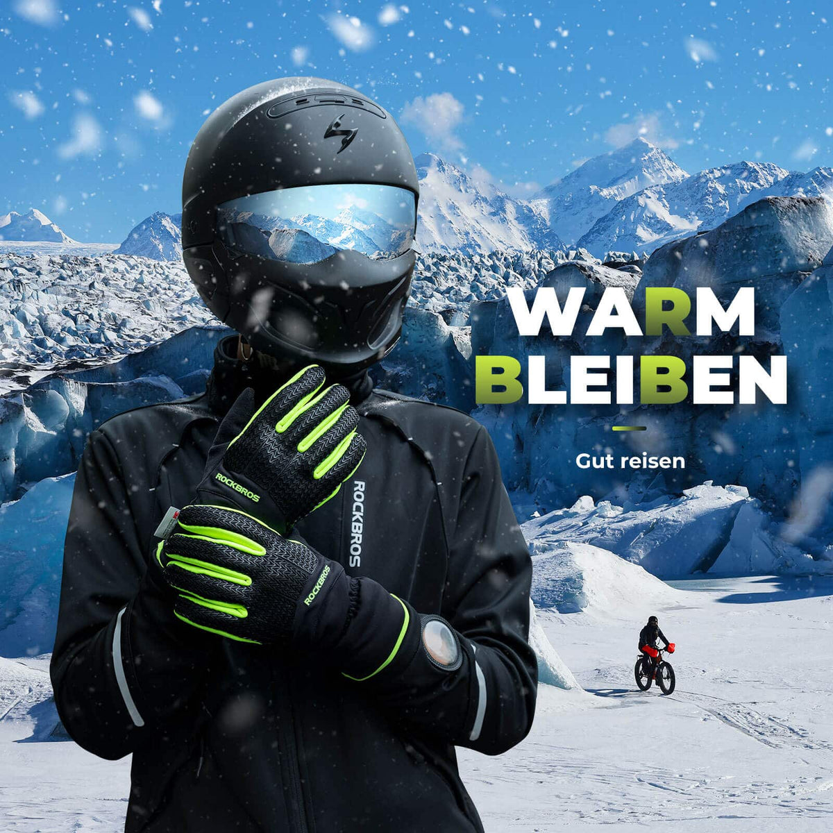 gletscher handschuhe ROCKBROS Fahrradhandschuhe Touchscreen Warme Skihandschuh – ROCKBROS-DE Kaufen Stamp Stitch Skate-Helm Drop Bar Axle Spec:M10 x 1.0
