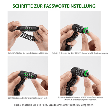 fahrradschloss code vergessen ROCKBROS Kabelschloss Zahlenschloss mit 4-Steillage Zahlencode – ROCKBROS-DE