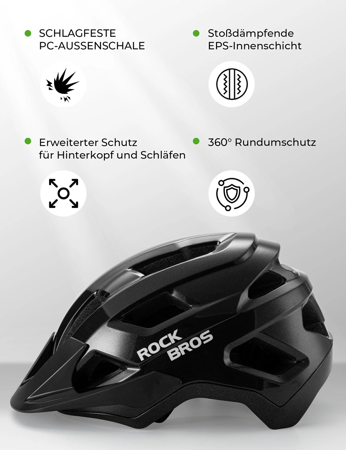 ROCKBROS Kinder-Fahrradhelm mit abnehmbarem Visier