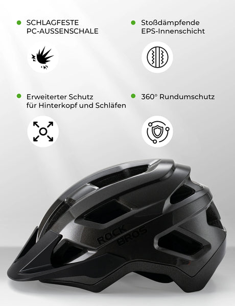 ROCKBROS Kinder-Fahrradhelm mit abnehmbarem Visier