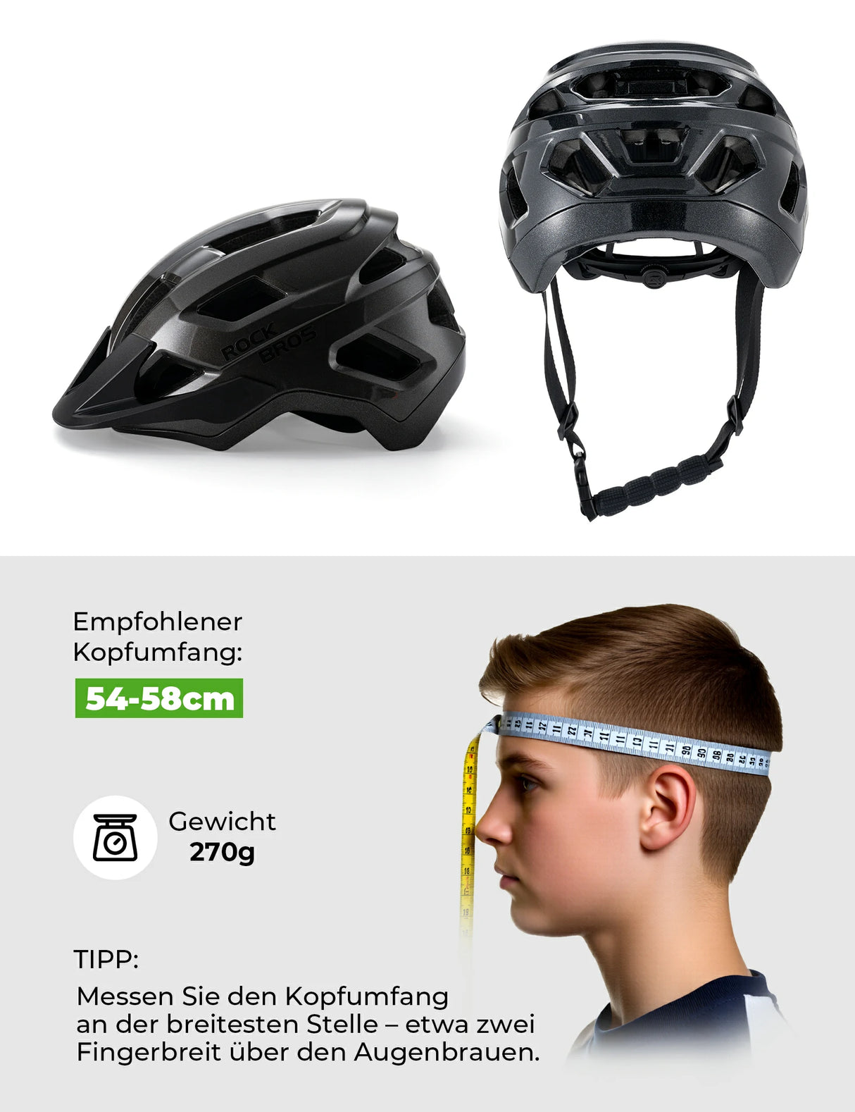 ROCKBROS Kinder-Fahrradhelm mit abnehmbarem Visier