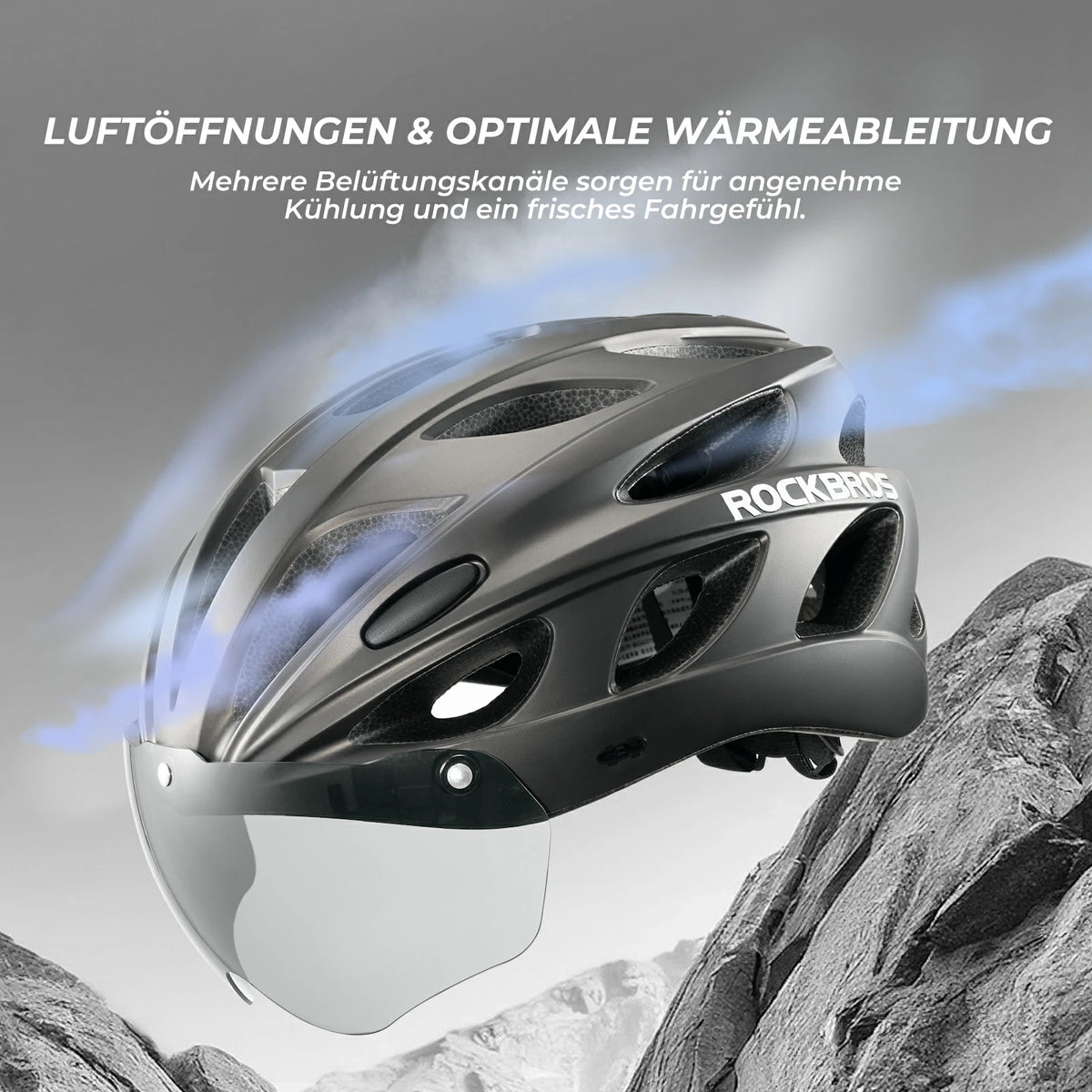fahrradhelm kühlung ROCKBROS Kinder Fahrradhelm mit integrierter abnehmbarer Magnetbrillen –  ROCKBROS-DE
