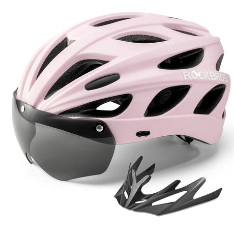 ROCKBROS Kinder-Fahrradhelm mit integrierter und abnehmbarer Magnetbrille sowie Visier