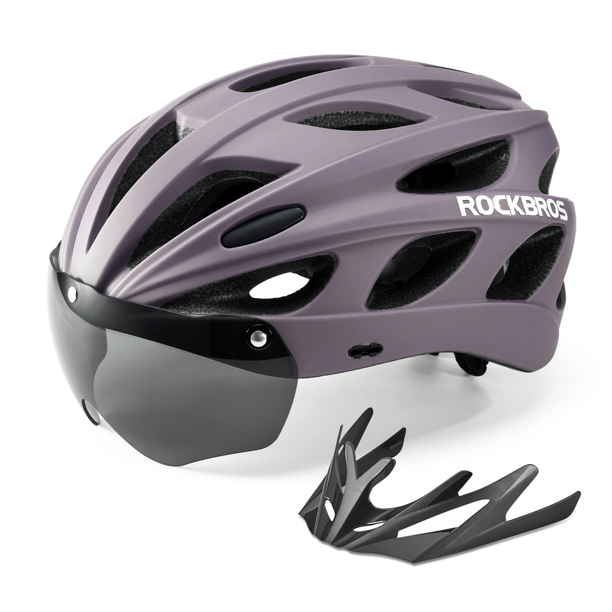 ROCKBROS Kinder-Fahrradhelm mit integrierter und abnehmbarer Magnetbrille sowie Visier