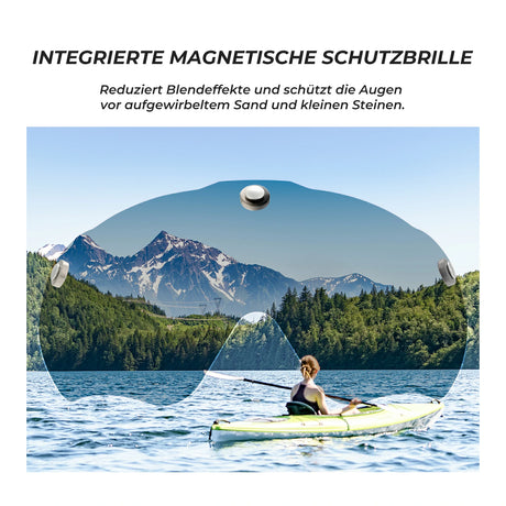 ROCKBROS Kinder-Fahrradhelm mit integrierter und abnehmbarer Magnetbrille sowie Visier