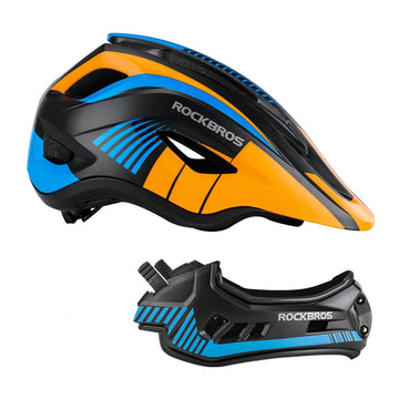 ROCKBROS Kinderhelm Geïntegreerde Fietshelm Kinderen Jeugd Integraalhelm Met Afneembare Kinbescherming Bmx Mtb Downhill Helm S 48 53cm