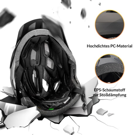 ROCKBROS Kinderhelm BMX MTB Downhill Helm mit Abnehmbarem Kinnschutz und Krempe - ROCKBROS-EU