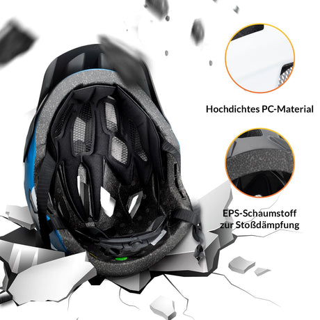 ROCKBROS Kinderhelm BMX MTB Downhill Helm mit Abnehmbarem Kinnschutz und Krempe - ROCKBROS-EU