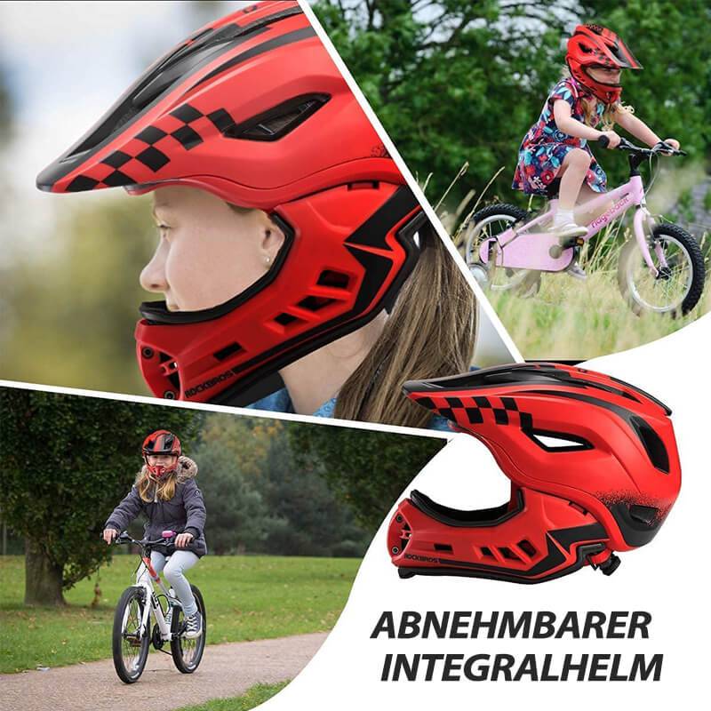 ROCKBROS Kinderhelm Integralhelm mit Abnehmbare Kinnschutz für Jungen/Mädchen - ROCKBROS-EU