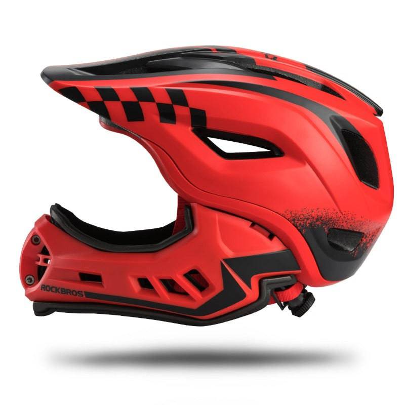 kinder mtb fullface helm ROCKBROS children's helmet full-face helmet with removable chin guard – ROCKBROS-DE Size:Without Stand Solid Snake Puky Satteltasche