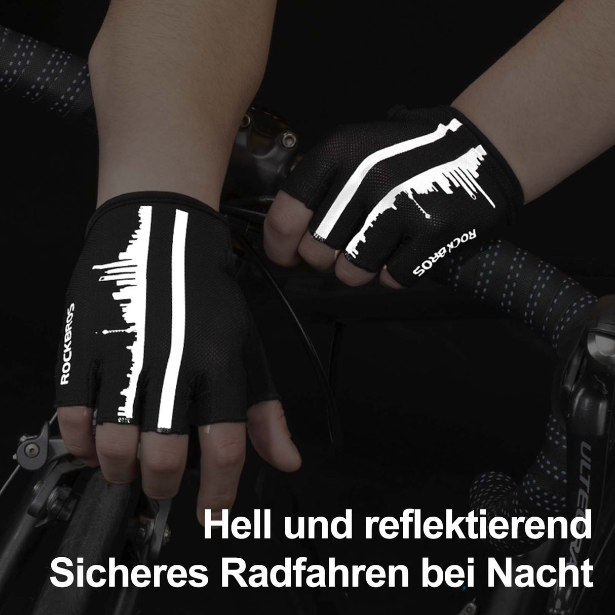 ROCKBROS Kurz Fahrradhandschuhe SBR Stoßdämpfend rutschfest Unisex - ROCKBROS-EU