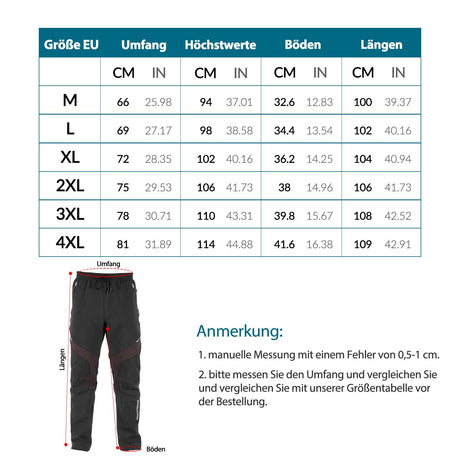 ROCKBROS Lange Fahrradhose Herren Winter Radhose Winddicht Warm - ROCKBROS-EU