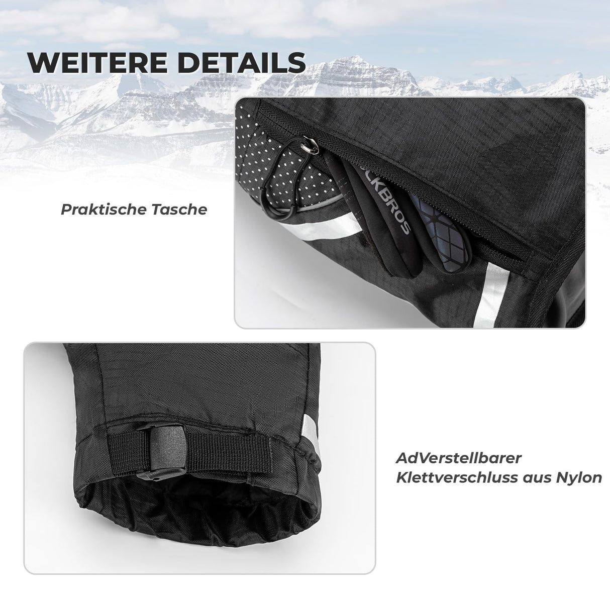 ROCKBROS Lenkerstulpen – Gefüttert & Schwarz für Vollständige Abdichtung