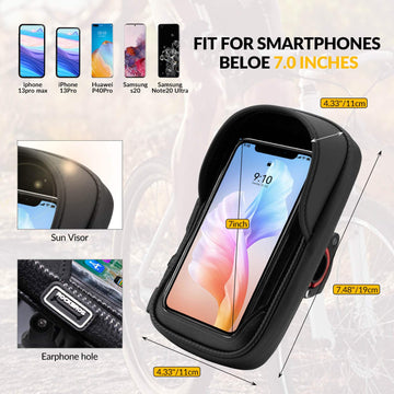 fahrrad lenkertasche handy Lenkertasche mit 360° Drehung Handyhalterung (Motorrad/Fahrrad) – ROCKBROS-DE