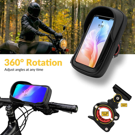 ROCKBROS Lenkertasche 360° Drehung Handyhalterung für Motorrad & Fahrrad - ROCKBROS-EU