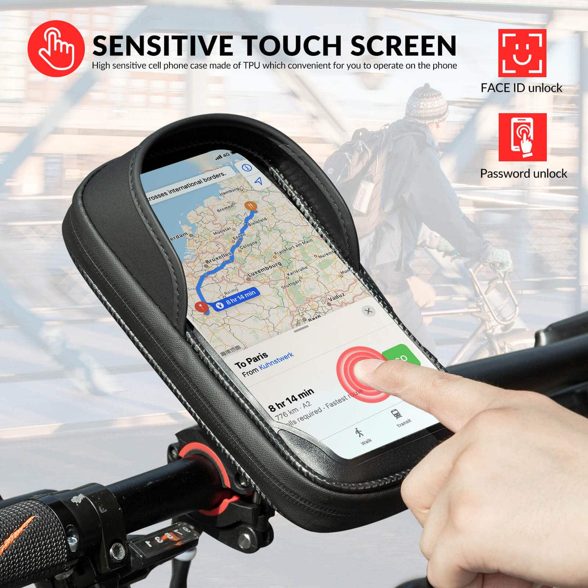motorrad lenkertasche handy Lenkertasche mit 360° Drehung Handyhalterung (Motorrad/Fahrrad) –  ROCKBROS-DE