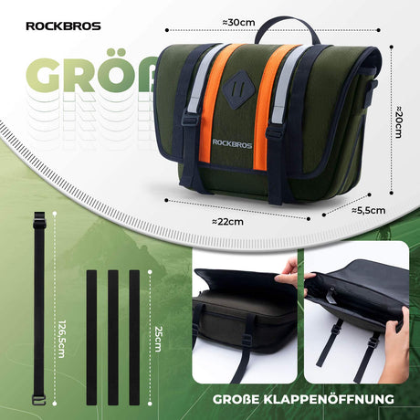 ROCKBROS Lenkertasche Fahrradtasche mit Schultergurt 4L Fronttasche - ROCKBROS-EU