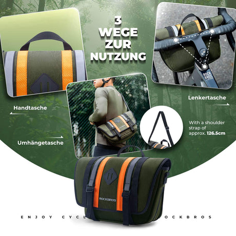 ROCKBROS Lenkertasche Fahrradtasche mit Schultergurt 4L Fronttasche - ROCKBROS-EU