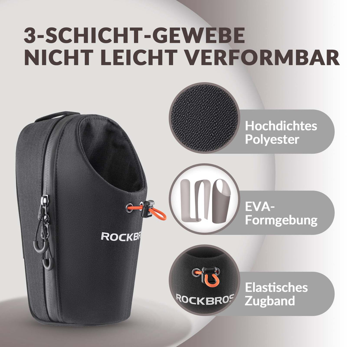 ROCKBROS Lenkertasche Flaschentasche Trinkflaschenhalter Multifunktionales Design - ROCKBROS-EU