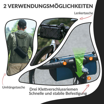 fahrrad lenkertasche befestigung ROCKBROS Lenkertasche Multifunktionale mit Schultergurt 1,5L – ROCKBROS-DE