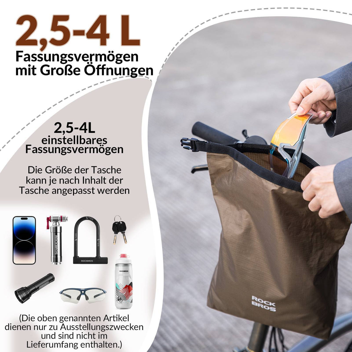 ROCKBROS Lenkertasche Wasserdichte Fahrradkorb Fronttasche 2,5L-4L - ROCKBROS-EU