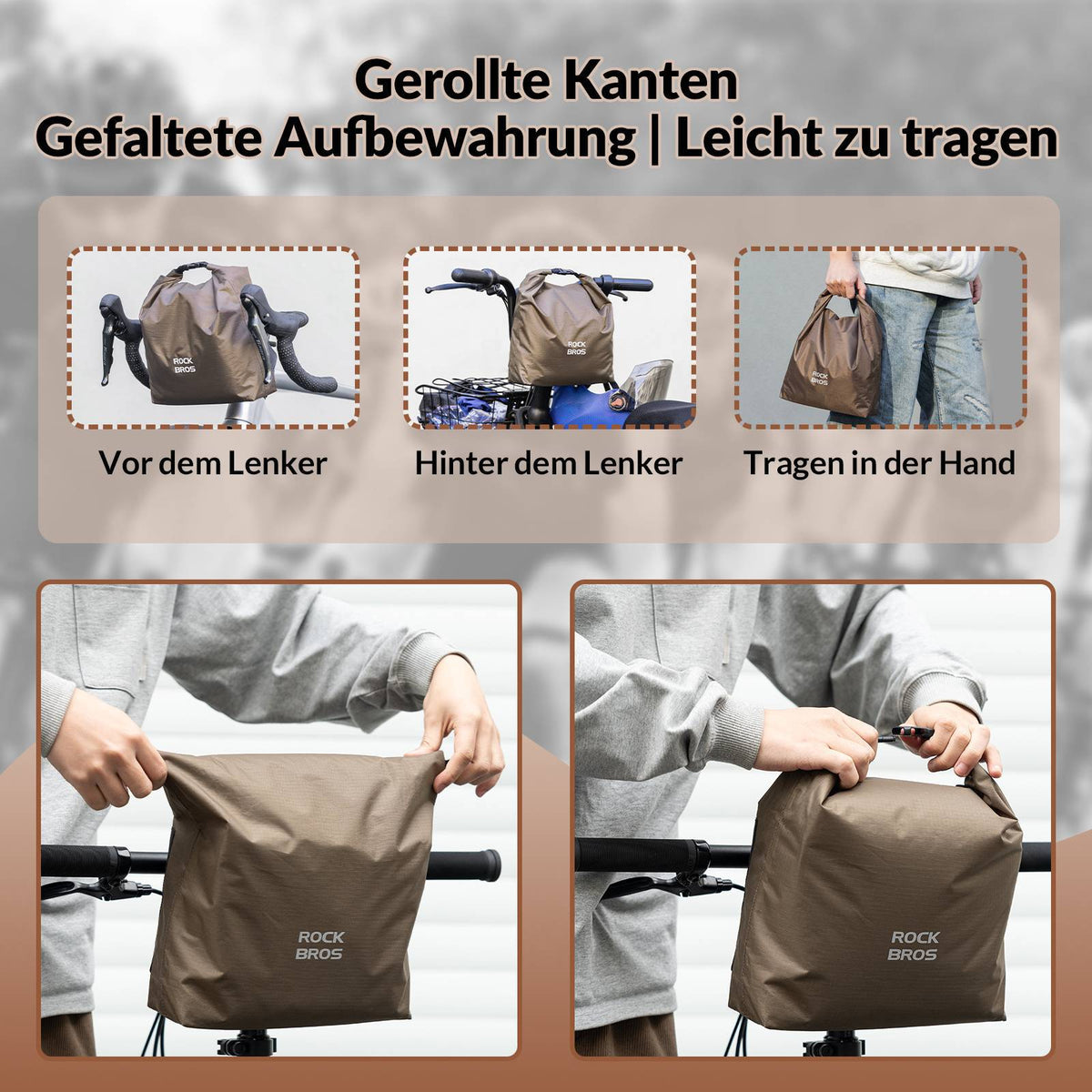 ROCKBROS Lenkertasche Wasserdichte Fahrradkorb Fronttasche Einstellbar – ROCKBROS-DE