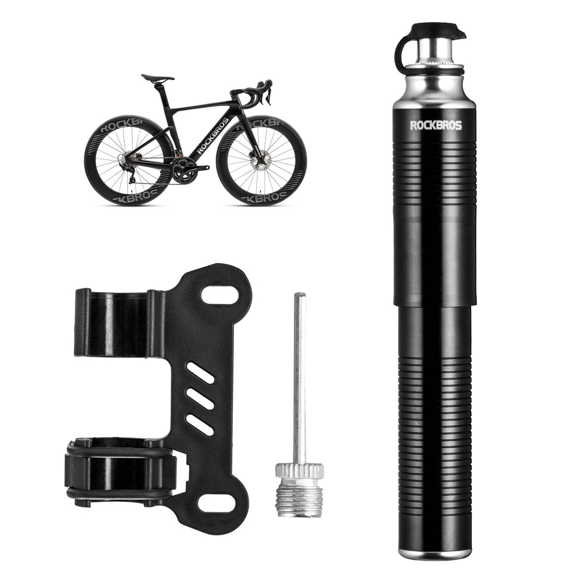 ROCKBROS Luftpumpe Handpumpe Schrader&Presta Ventile aus Aluminium – ROCKBROS-DE
