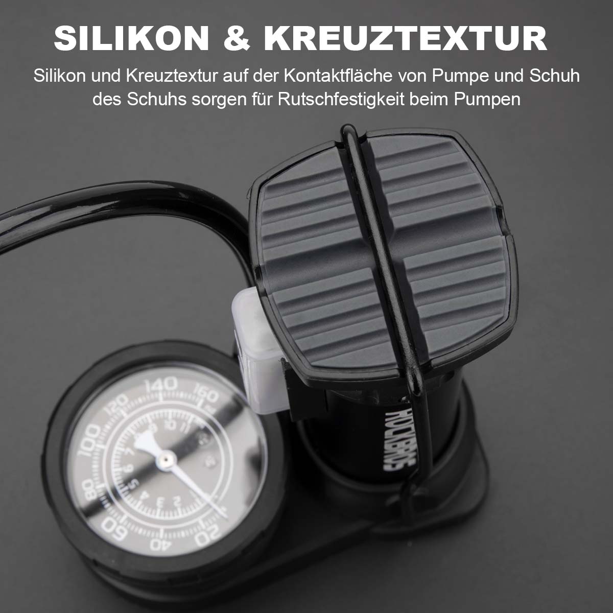 kleine fahrradpumpe mit manometer ROCKBROS Mini Fußpumpen Luftpumpe mit Manometer