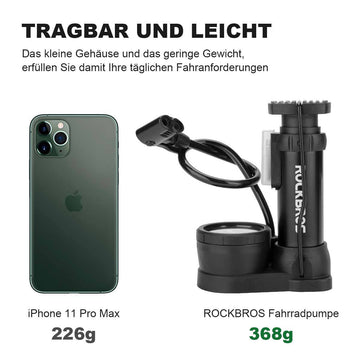 ROCKBROS Mini Fußpumpen Luftpumpe mit Manometer – ROCKBROS-DE