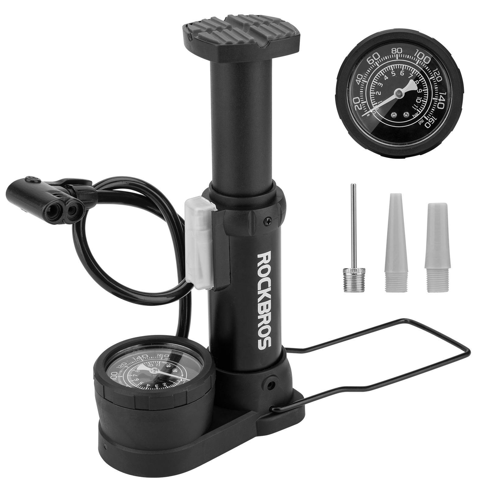 fahrradpumpe mit manometer anleitung ROCKBROS Mini Fußpumpen Luftpumpe mit Manometer