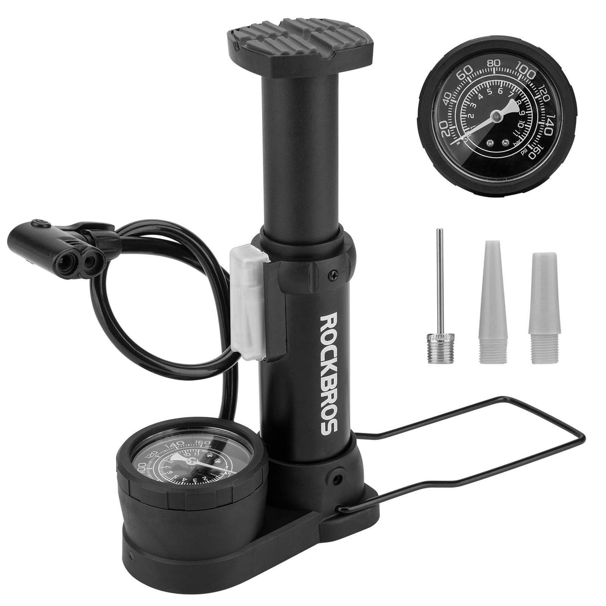 ROCKBROS Mini Fußpumpen Luftpumpe mit Manometer - ROCKBROS-EU