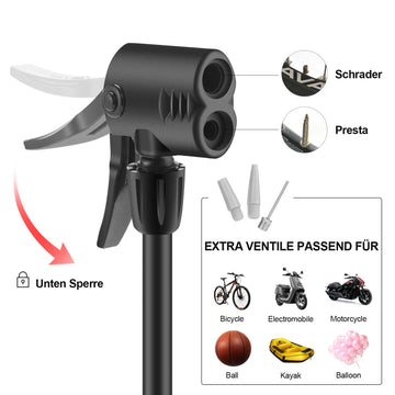 mini fahrradpumpe alle ventile ROCKBROS Mini Portable Air Pump Foot Pumps for All Valves SV/AV –  ROCKBROS-DE