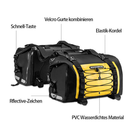 ROCKBROS Motorrad Gepäckträgertaschen wasserdicht Motorradtasche 62L - ROCKBROS-EU