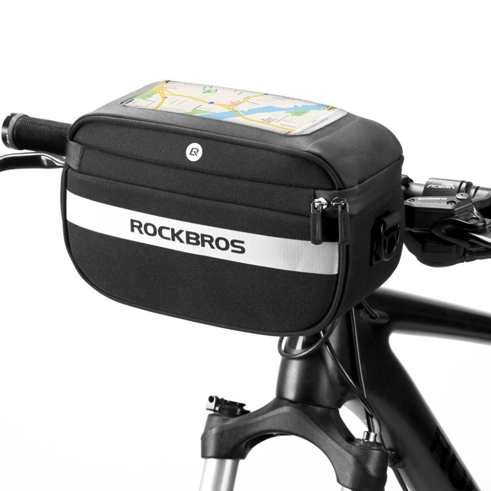 lenkertasche mit kartenhalter Multifunktionale Lenkertasche mit PVC Touchscreen – ROCKBROS-DE