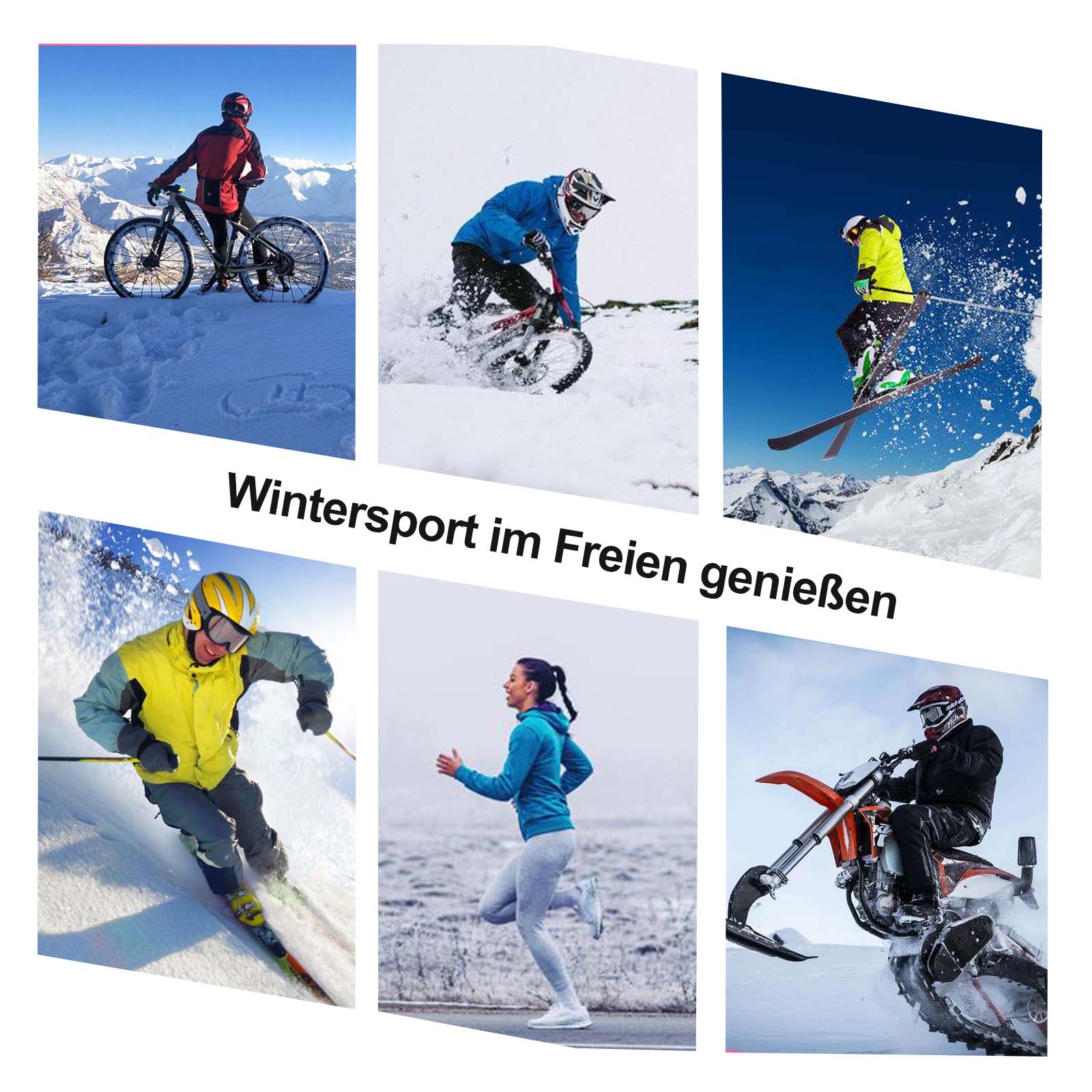 Fleece-Ohrwärmer Für Damen/Herren – Schwarz-rosa, Für Sport Bei Kälte (Laufen, Skifahren, Radfahren)