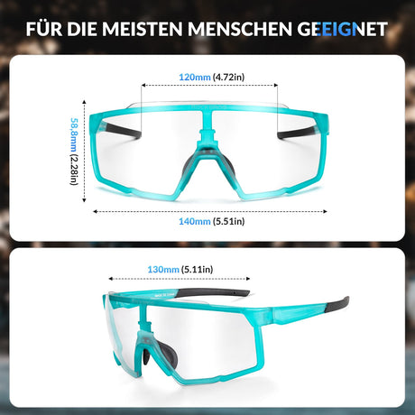 ROCKBROS Photochrome Brille HD Fahrradbrille für Outdoor-Aktivitäten Blau - ROCKBROS-EU