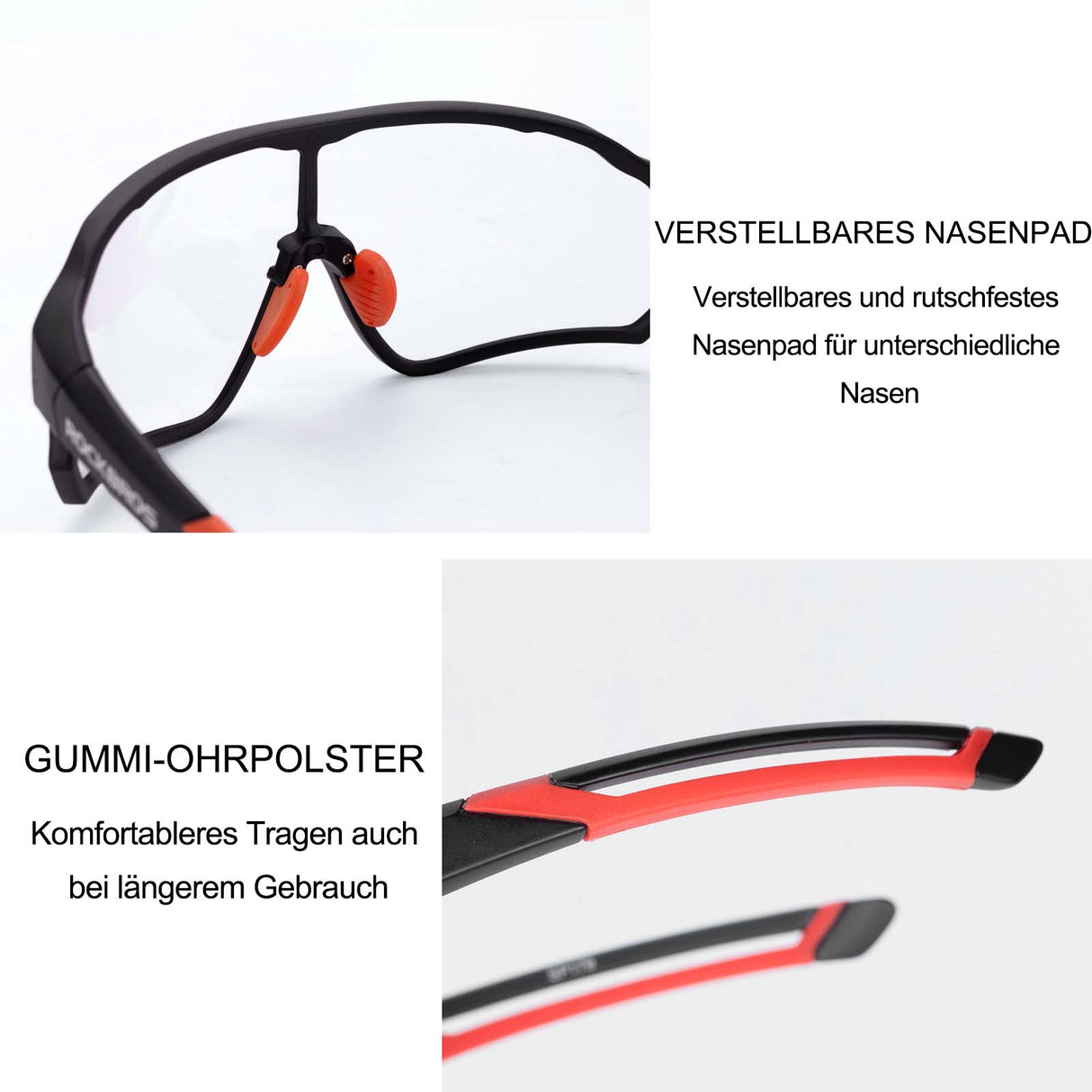 ROCKBROS Photochrome Sonnenbrille Fahrradbrille UV400-Schutz Unisex