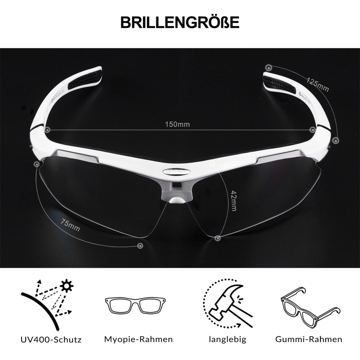 ROCKBROS Photochromic Sportbrillen Mit Austauschbarem Elastischem Stirnband - ROCKBROS-EU