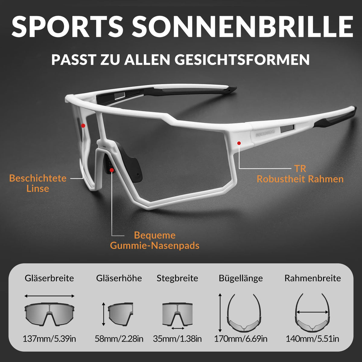 sonnenbrille herren sport polarisiert Polarisierte Sonnenbrille für Outdoorsport – ROCKBROS-DE