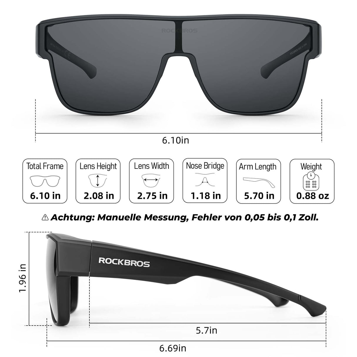 ROCKBROS Polarisierte Fahrradbrille Kurzsichtbrille Unisex Sportbrille - ROCKBROS-EU