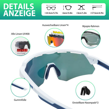 fahrradbrille mit wechselgläser Polarisierte Fahrradbrille: 4 Wechselgläser – ROCKBROS-DE