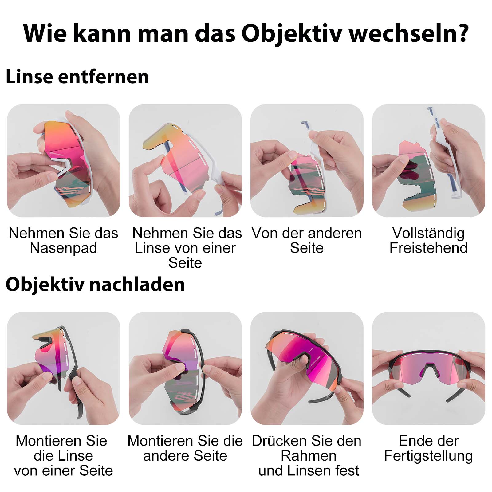 ROCKBROS Polarisierte Fahrradbrille mit 4 Wechselgläser - ROCKBROS-EU