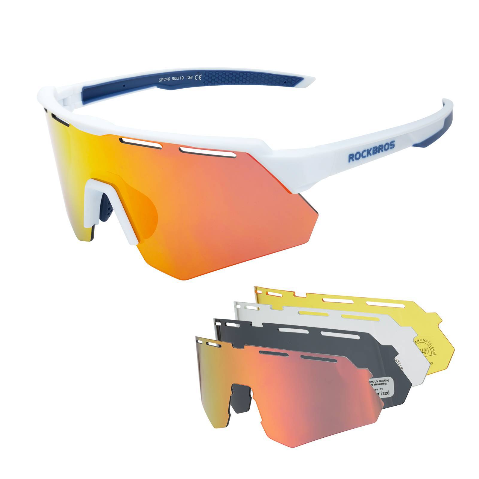 ROCKBROS Polarisierte Fahrradbrille mit 4 Wechselgläser - ROCKBROS-EU