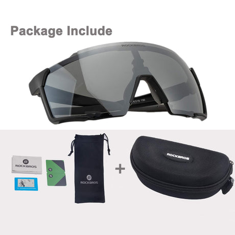 ROCKBROS Polarisierte Sonnenbrille Fahrradbrille für Outdoor-Sport Schwarz - ROCKBROS-EU