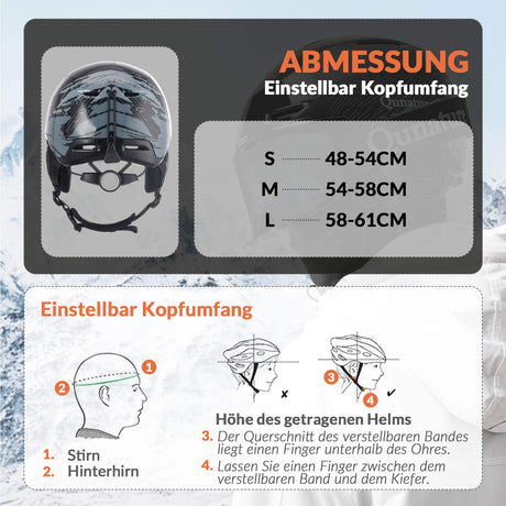 ROCKBROS-Qunature Skihelm mit Ohrenschützern Schneehelm Winter für Skifahren - ROCKBROS-EU