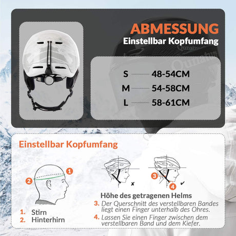 ROCKBROS-Qunature Skihelm mit Ohrenschützern Schneehelm Winter für Skifahren - ROCKBROS-EU